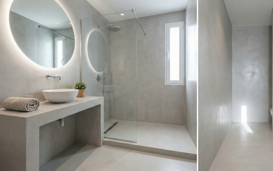 Mała łazienka w bloku: Jak mikrocement optycznie powiększa przestrzeń? 5 sprawdzonych trików