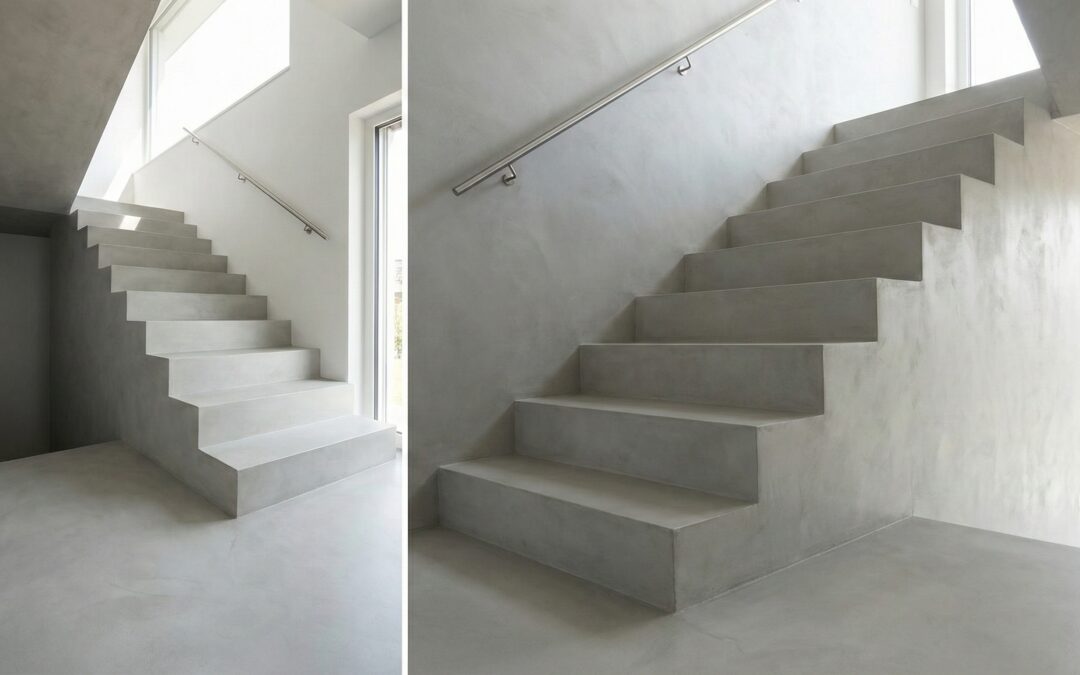 Schody z mikrocementu: Architektoniczna rzeźba w Twoim domu. Dlaczego warto wybrać to rozwiązanie zamiast drewna lub płytek?