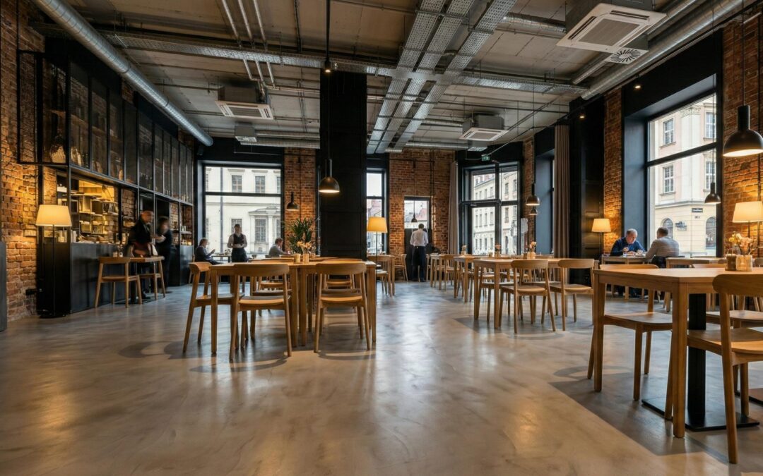 Mikrocement w obiektach komercyjnych: Biura, restauracje i butiki we Wrocławiu